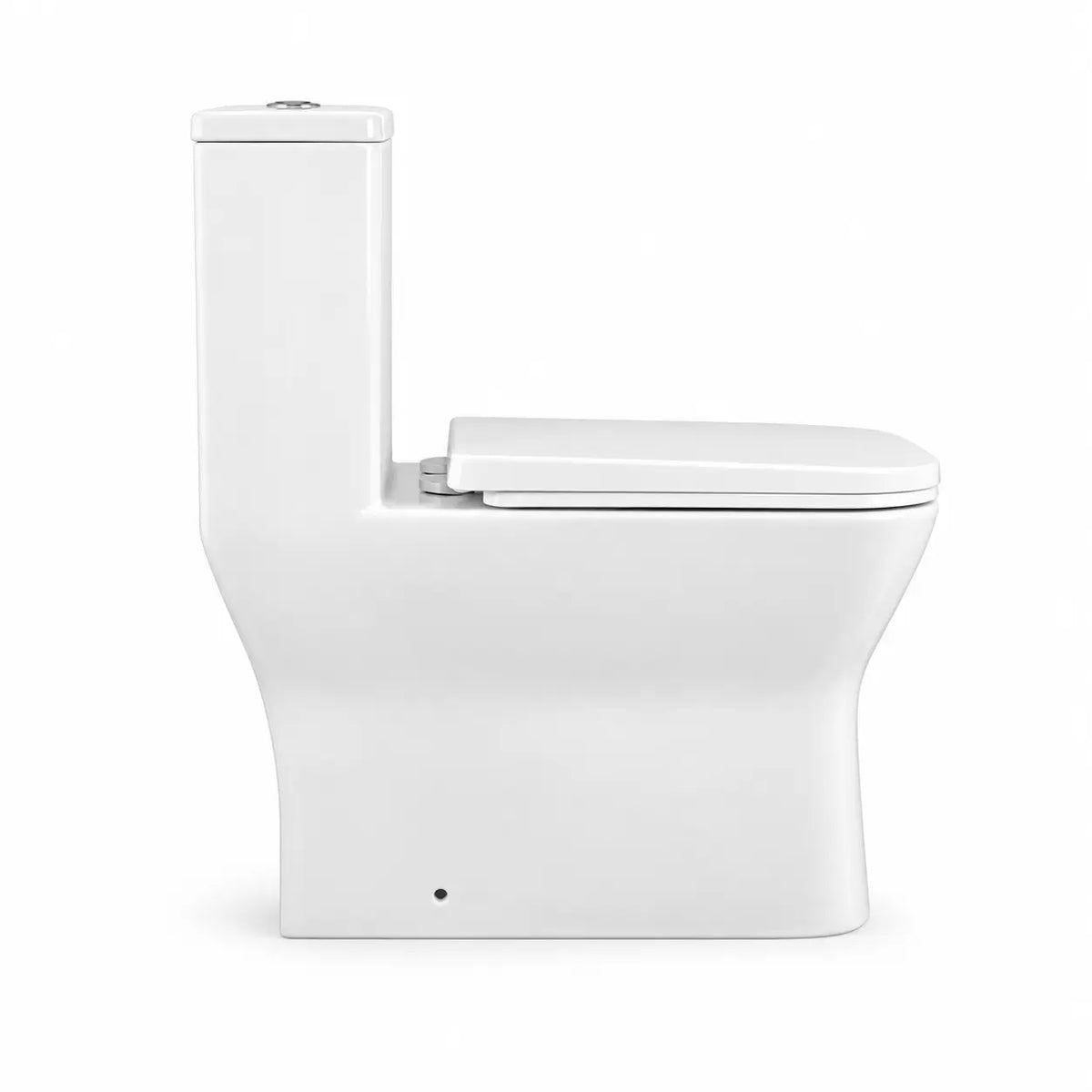 WC One Piece Briggs Square Dual Flush 30,5 cm Blanco