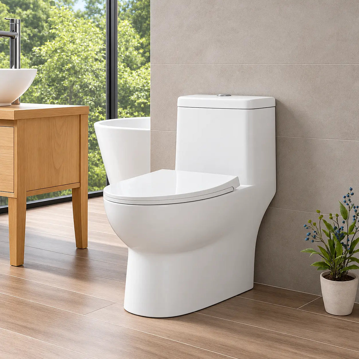 WC One Piece Fanaloza Nostro Dual Flush 30,5 cm Blanco